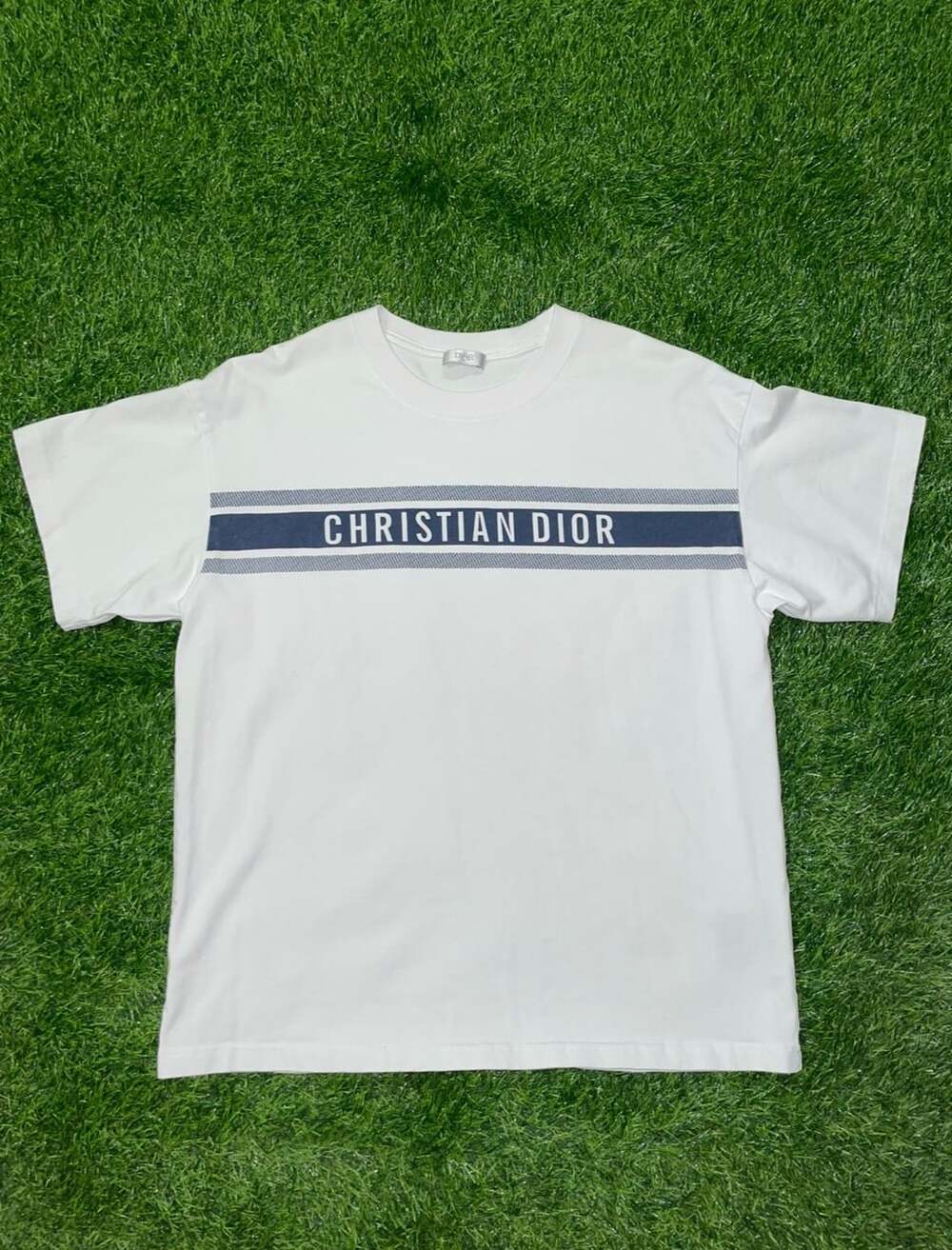 Christian Dior Logo Stripe T-Shirt White